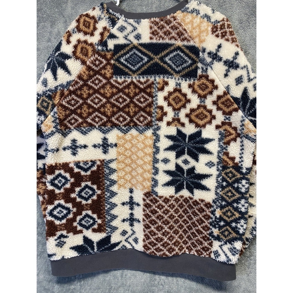 UO Cozy Sherpa Fair Isle Crew Neck Sweatshirt By Urban  Outfitters Men's Size M - Picture 7 of 13